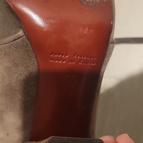 Chie Mihara QUECHU Suede Vintage Lace Up Knee High Rounded Toe Boots - Picture 4 of 5